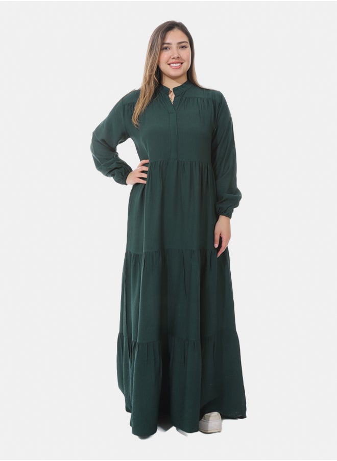 Generic Women's linen dress - Olive  - Image 1