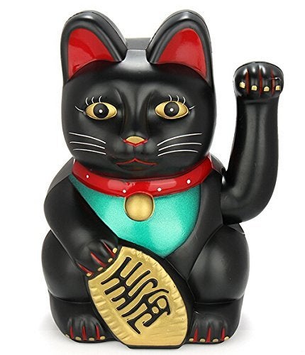 EIGRAMSET Monkey King Feng Shui Lucky Cats Lucky Beckoning Waving Wealth Cat Maneki Neko 6" Tall Black,Gold,mk9904 - Image 2