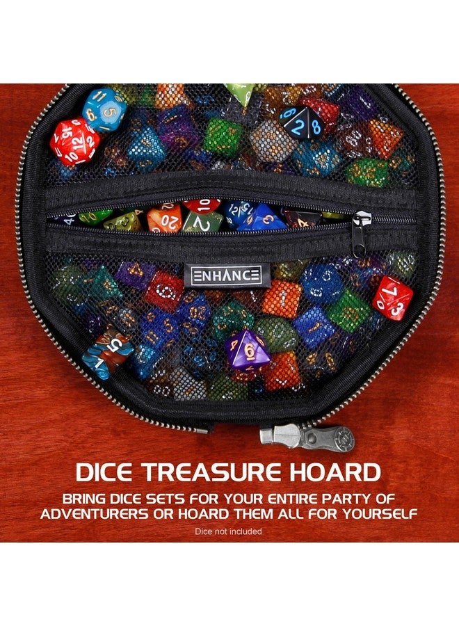 إنهانس ENHANCE DND علبة النرد وعلبة النرد - حامل نرد DND من Collector's Edition لما يصل إلى 150 نرد D & D مع مظهر خارجي متين وداخلي واقي - صينية دحرجة النرد مثالية لليلة اللعبة (أزرق التنين) - Image 3