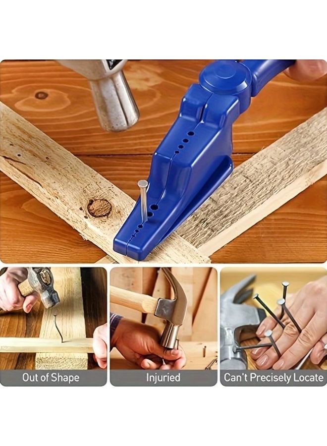 Heavy Duty Safety Nail Hold Pliers Non Slip Grip Finger Protector Hammering Tool Black - Image 5