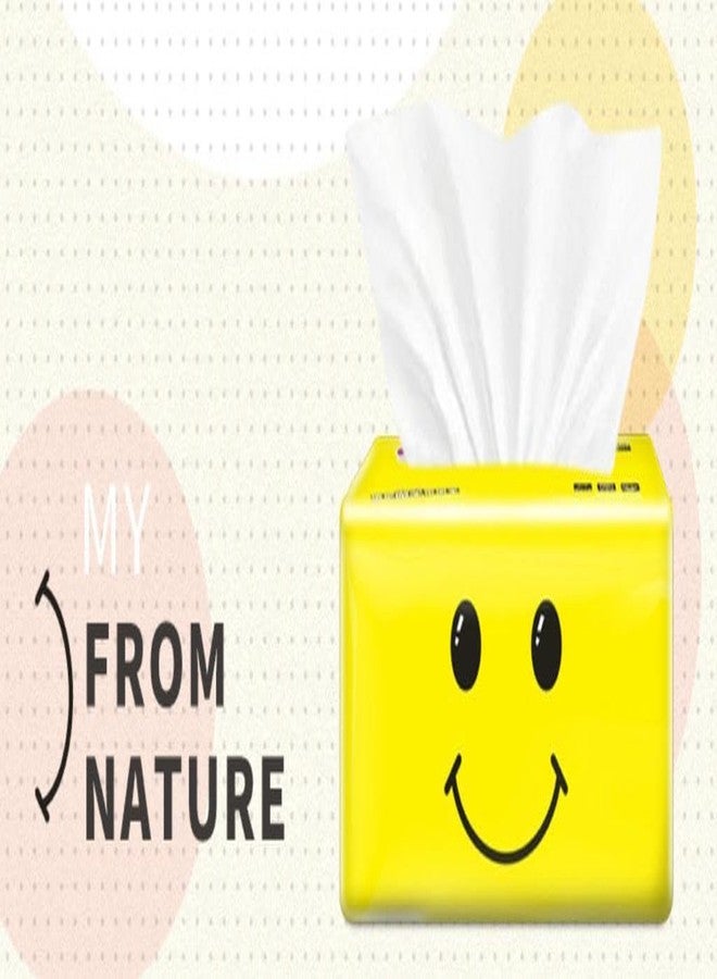 DCELLA Facial Tissue Soft, Tissue Paper Napkins | Table Top | Plain (Pack of 2, Yellow), 4 Ply 600 Tissue in 2 Boxes - Image 2