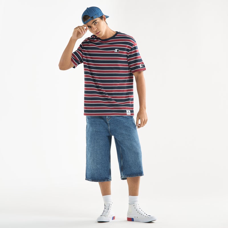 Starter Striped Crew Neck T-shirt with Short Sleeves - Image 2