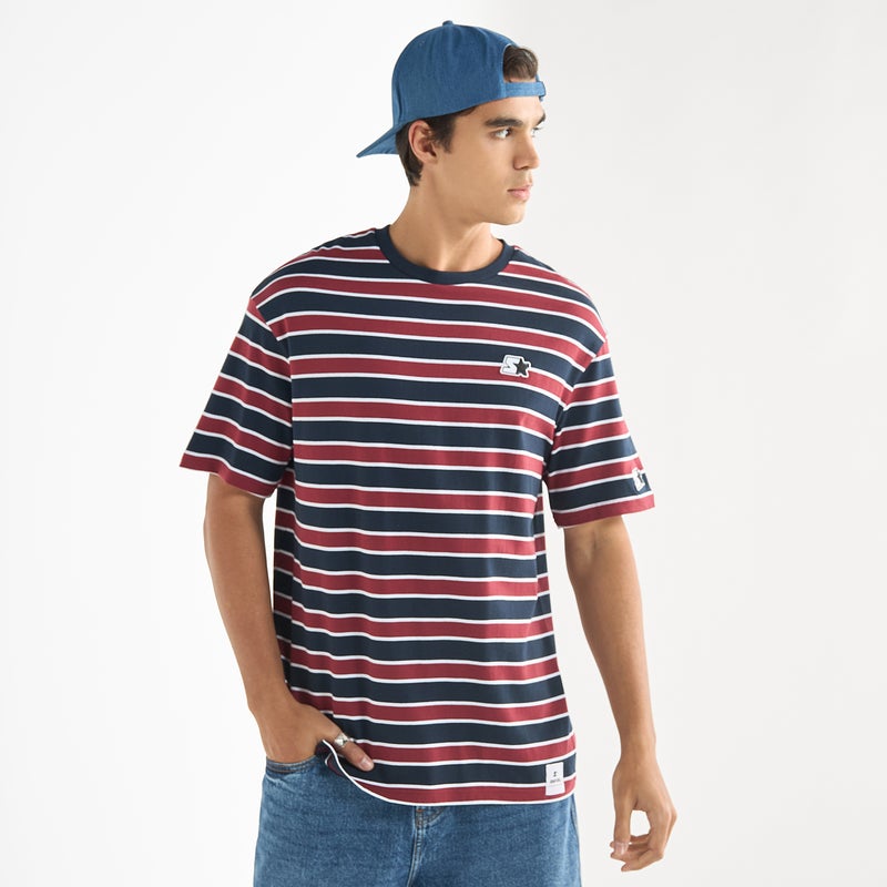 Starter Striped Crew Neck T-shirt with Short Sleeves - Image 1