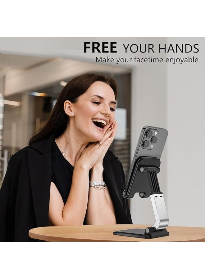 melfi Melfi Q7 Foldable Cell Phone Stand, Height Adjustable Cell Phone Holder With Silicon Pad For Desk. Fully Foldable Mobile Phone Holder, Compatible With All Mobile Phones - Image 5
