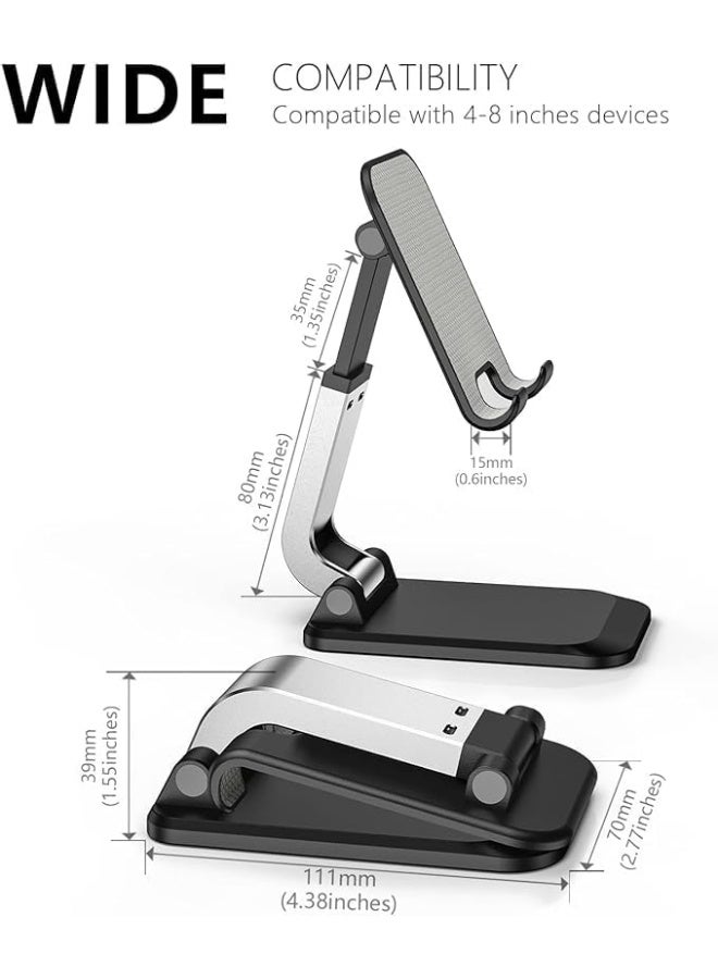 melfi Melfi Q7 Foldable Cell Phone Stand, Height Adjustable Cell Phone Holder With Silicon Pad For Desk. Fully Foldable Mobile Phone Holder, Compatible With All Mobile Phones - Image 2