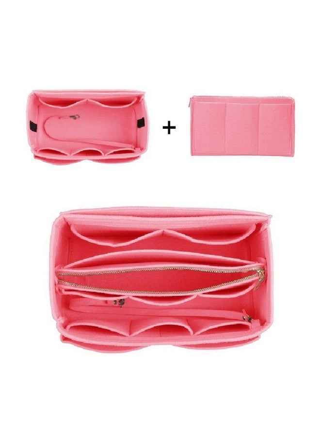 Purse Organizer Insert for Handbags Felt Bag Tote Shaper With Zippers Thicken and Portable Handbag in Speedy Neverfull Pink - Image 5