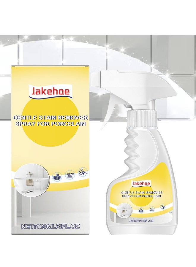 Jakehoe Gentle Stain Remover Spray For Porcelain, Ceramic Tile & Grout Cleaner 120ml, Multi-Surface Cleaning Solution For Home, Kitchen, Bathroom, Floor Cleaner For Porcelain, Marble, Granite, Vinyl, And More, Floor Tile Descaling And Cleaning Artifact - Image 1