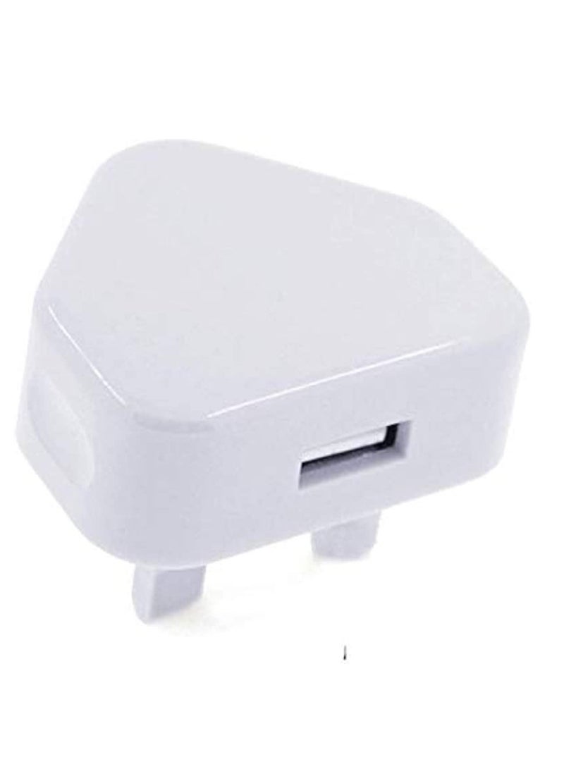 HRX UK Plug 3-Pin Adapter Charger USB Ports (White) - Image 1