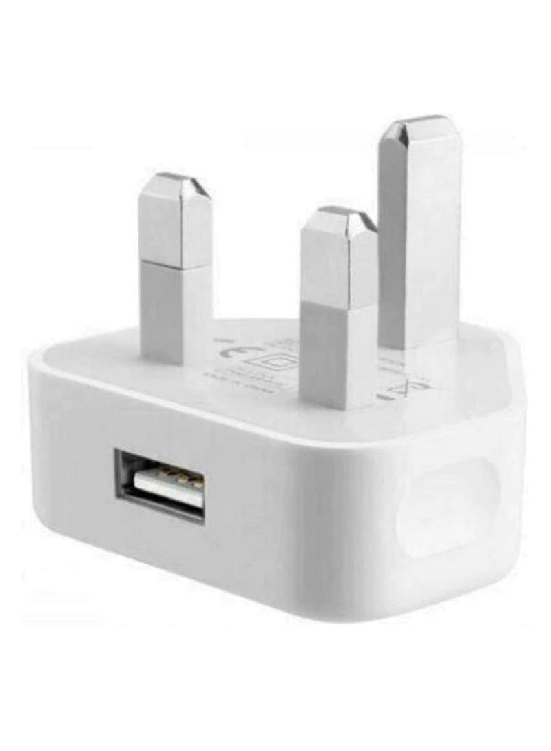 HRX UK Plug 3-Pin Adapter Charger USB Ports (White) - Image 3