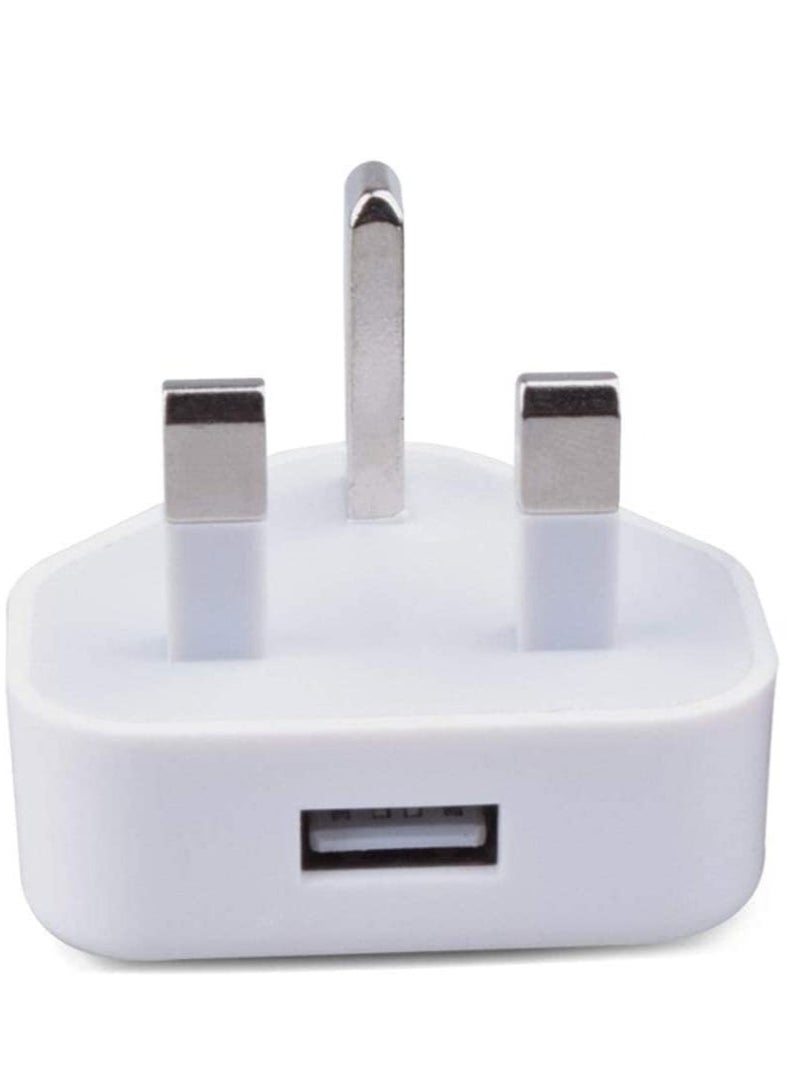 HRX UK Plug 3-Pin Adapter Charger USB Ports (White) - Image 2
