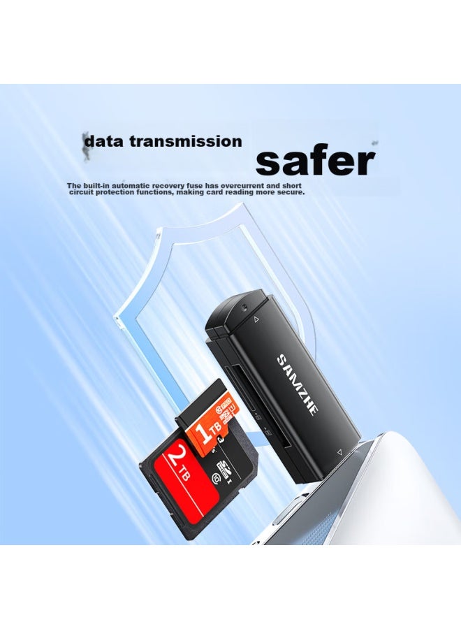 SAMZHE Shanze Usb High-speed Card Reader Sd/tf Card Multi-functional All-in Compatible With Dslr Cameras, Smartphones, Computers, Ipads, Dash Cams, Surveillance, Drones, Memory Cards, Storage Cards - Image 3