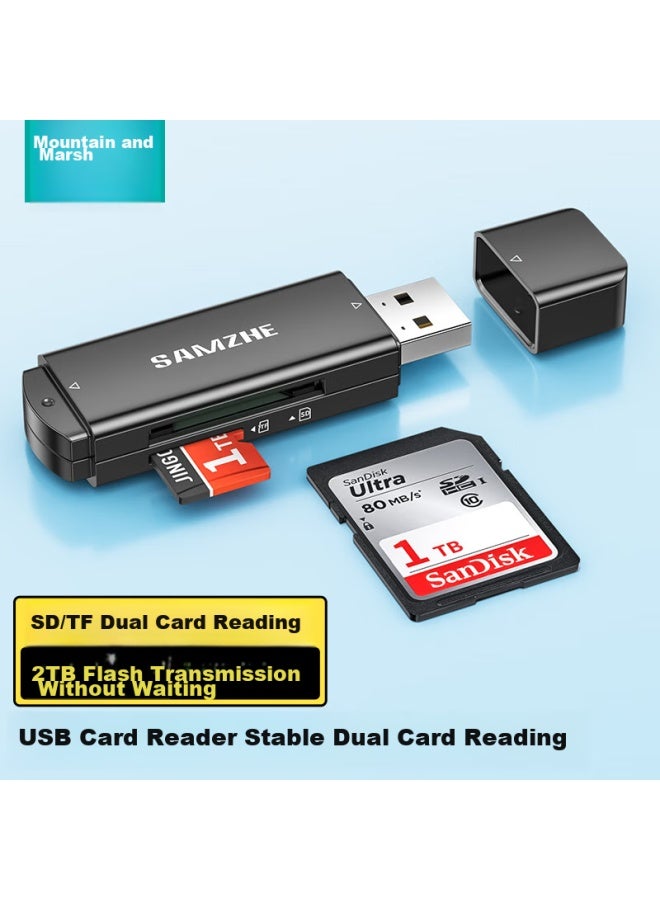 SAMZHE Shanze Usb High-speed Card Reader Sd/tf Card Multi-functional All-in Compatible With Dslr Cameras, Smartphones, Computers, Ipads, Dash Cams, Surveillance, Drones, Memory Cards, Storage Cards - Image 1