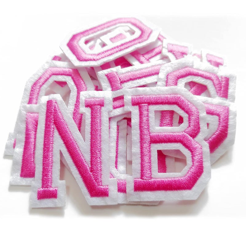 Iron on Letter Patches 52 Piecesbfuee Pink Letter Patches Alphabet Embroidered Patch AZfor Hats Shirts Jeans Bags Pink