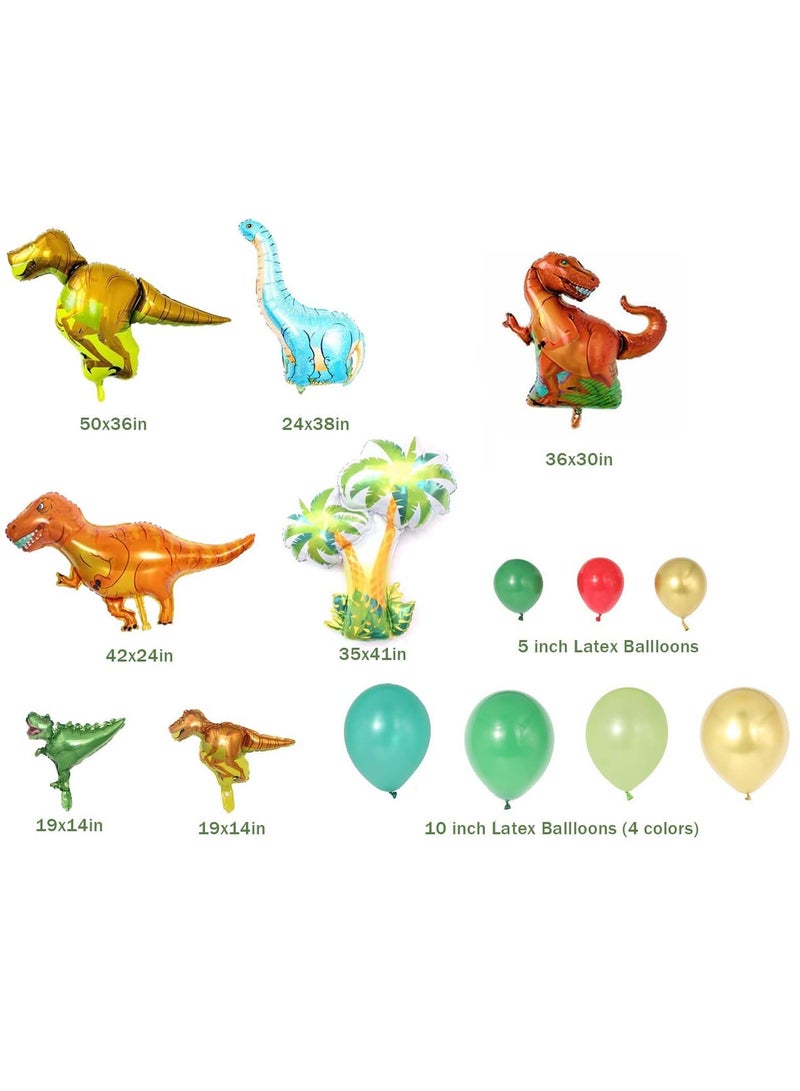 Excefore Dinosaur Party Decorations, 113 Pcs Dinosaur Birthday Party Supplies with Dinosaurs Balloons, Happy Birthday Balloons, Curtains, Dinosaur Theme Party for Kids Girls Boys Baby Shower Celebration - Image 3