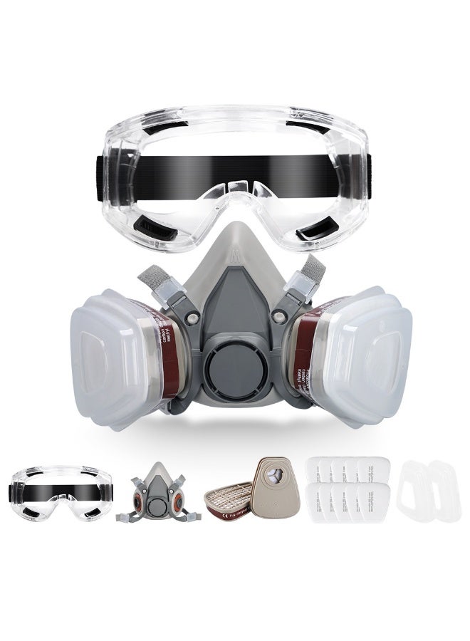 Reusable Respirator Half Facep Gas Mask Grey - Image 1