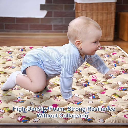 Vibe bear Baby Play Mat - 79" X 71",Premium Thicker Foam One-Piece Crawling Mat, Machine Washable, Extra Large Anti-Slip Activity Playmat for Babies, Toddlers & Infants - Image 4