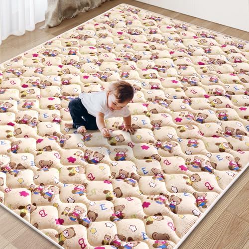 Vibe bear Baby Play Mat - 79" X 71",Premium Thicker Foam One-Piece Crawling Mat, Machine Washable, Extra Large Anti-Slip Activity Playmat for Babies, Toddlers & Infants - Image 1