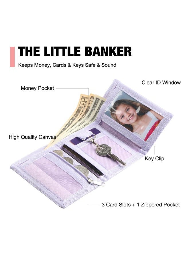 Lamumu Kids Wallets for Boys & Girls, Toddler to Teen with Magic Sticker, RFID Nylon/Canvas Wallet with Coin Pocket, Dreamy Unicorn Purple, 0.4 x 3.15 x 4.85 inches, Classic - Image 2