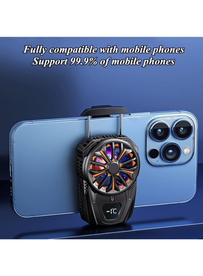 Loquat Mobile Phone Cooler for Gaming, Cell Phone Cooling Fan for iPhone Samsung Moto, Mobile Phone Cooler for Games and Movies, LED Temperature Display/USB Powered - Image 5