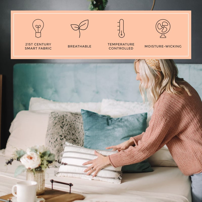 PeachSkinSheets مجموعة ورقة الخمول المحمصة المحمص - مستوى 1500TC من النعومة - أوراق تبريد ناعمة إضافية للنوم الساخن والتعرق الليلي - XL بالحجم الكامل  - Image 3
