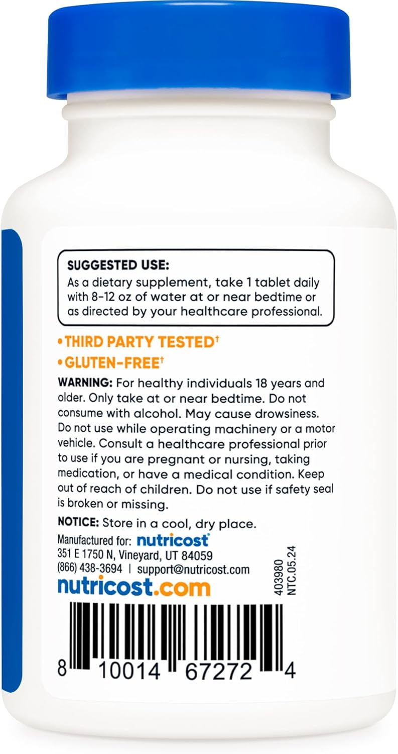Nutricost Melatonin 5mg 240 Tablets  5mg Per Serving NonGMO Gluten Free - Image 4