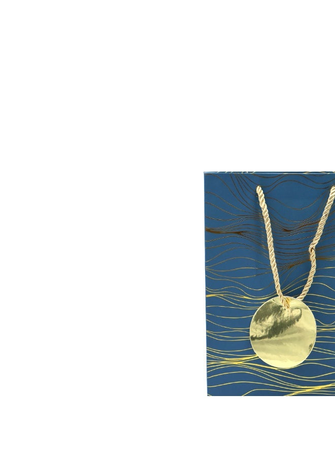 Ideal Pack Dark Blue Gift Paper Bags 18x23x10 cm – Pack of 10 | Premium Recyclable Kraft Gift Bags with Handles | Stylish Eco-Friendly Shopping Bags for Birthdays, Weddings, Retail & Events - Image 3