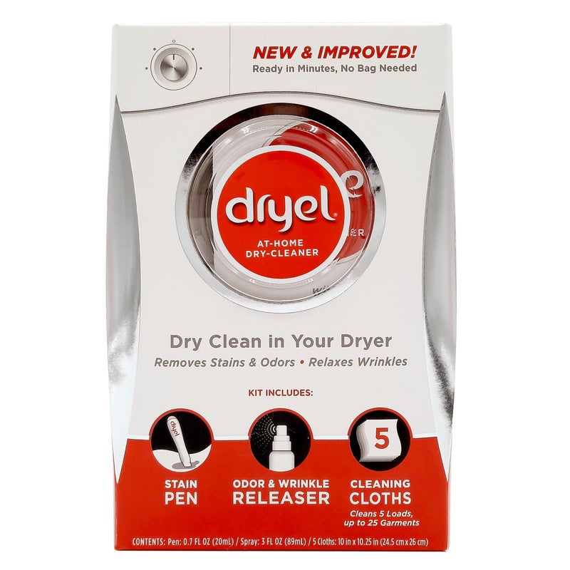 dryel At-Home Dry Cleaner Kit, New and Improved Formula with Rapid Refresh Technology, Gentle Laundry Care for Special Fabrics and Dry-Clean-Only Clothes, 5 Loads - Image 1