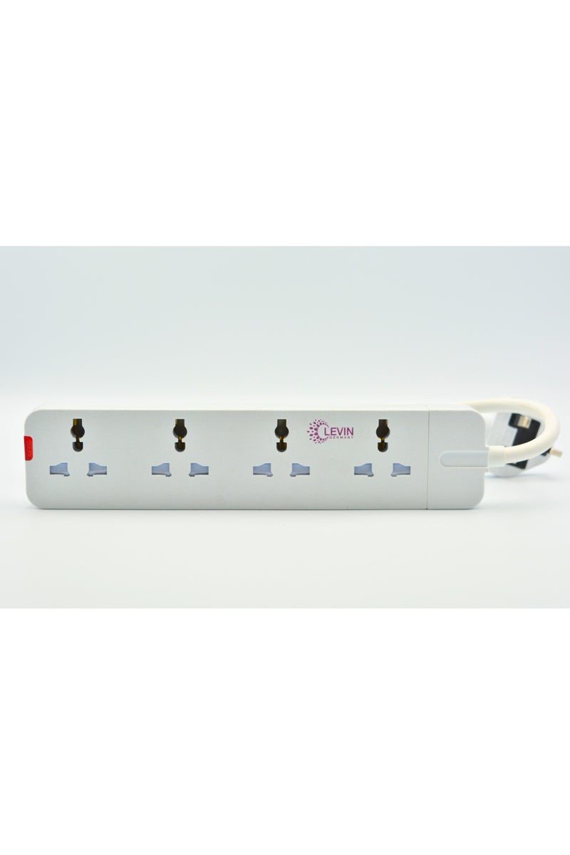 Levin Germany 4-Way Universal Extension Socket | 4M Cable | Fireproof Material | 3250W High Load | Multi Plug Support | 2-Year Warranty - Image 3