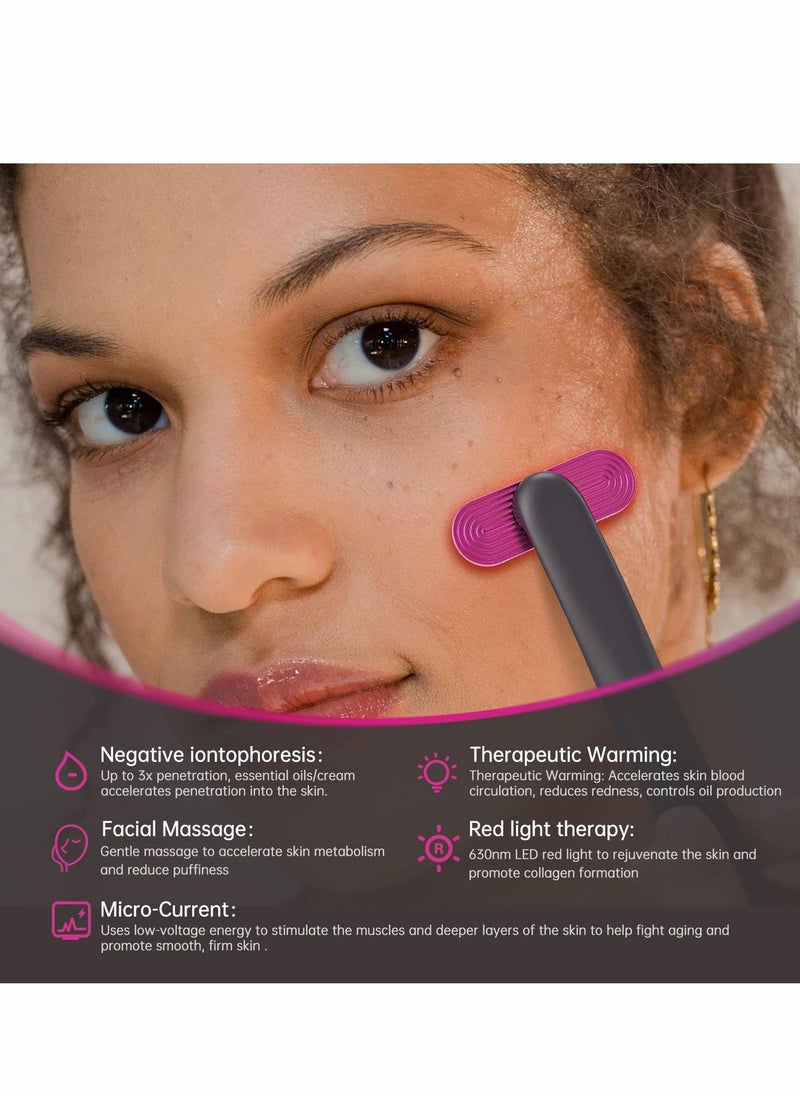 Excefore - Face Skin Tightening Machine, 4-in-1 Facial Tool, Red Light Therapy for and Neck, Massager, Reduce Wrinkles, Anti-Aging Tools, 2022 Upgraded Version - Pink - Image 1