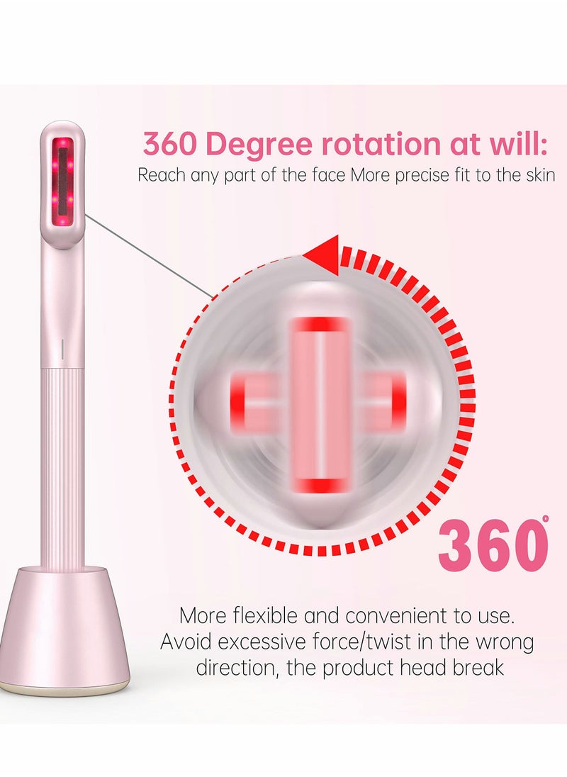 Excefore - Face Skin Tightening Machine, 4-in-1 Facial Tool, Red Light Therapy for and Neck, Massager, Reduce Wrinkles, Anti-Aging Tools, 2022 Upgraded Version - Pink - Image 1