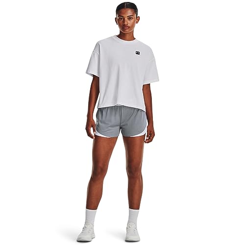 Under Armour Womens Play Up 3.0 Shorts, (055) Steel Light Heather/White/White, XX-Small - Image 2