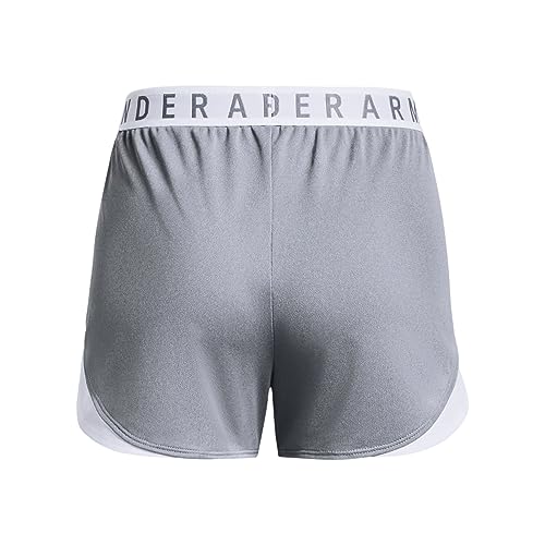 Under Armour Womens Play Up 3.0 Shorts, (055) Steel Light Heather/White/White, XX-Small - Image 5