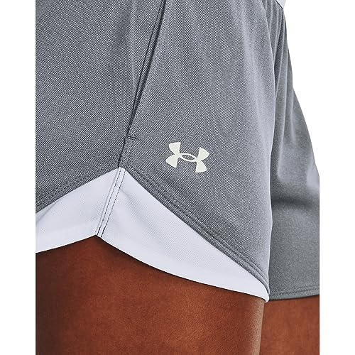 Under Armour Womens Play Up 3.0 Shorts, (055) Steel Light Heather/White/White, XX-Small - Image 3