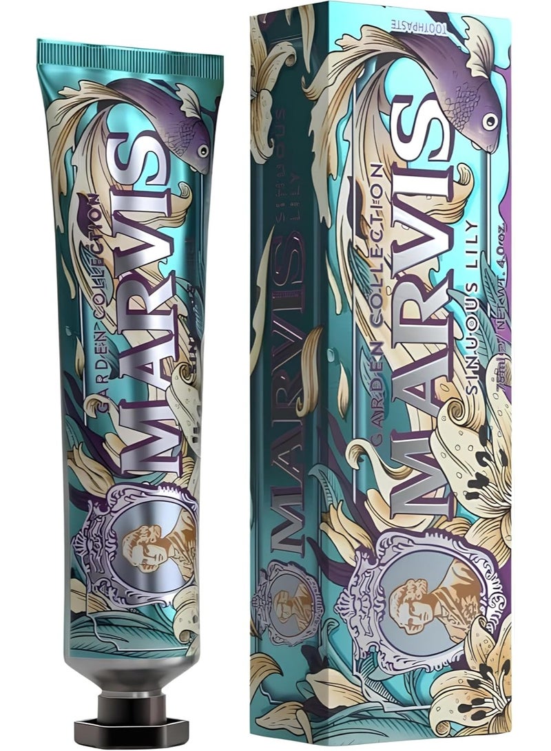 Marvis Sinuos Lily Limited Edition Toothpaste, 75 ml, Sensational Flavoured Toothpaste for a Long-Lasting Freshness - Image 1