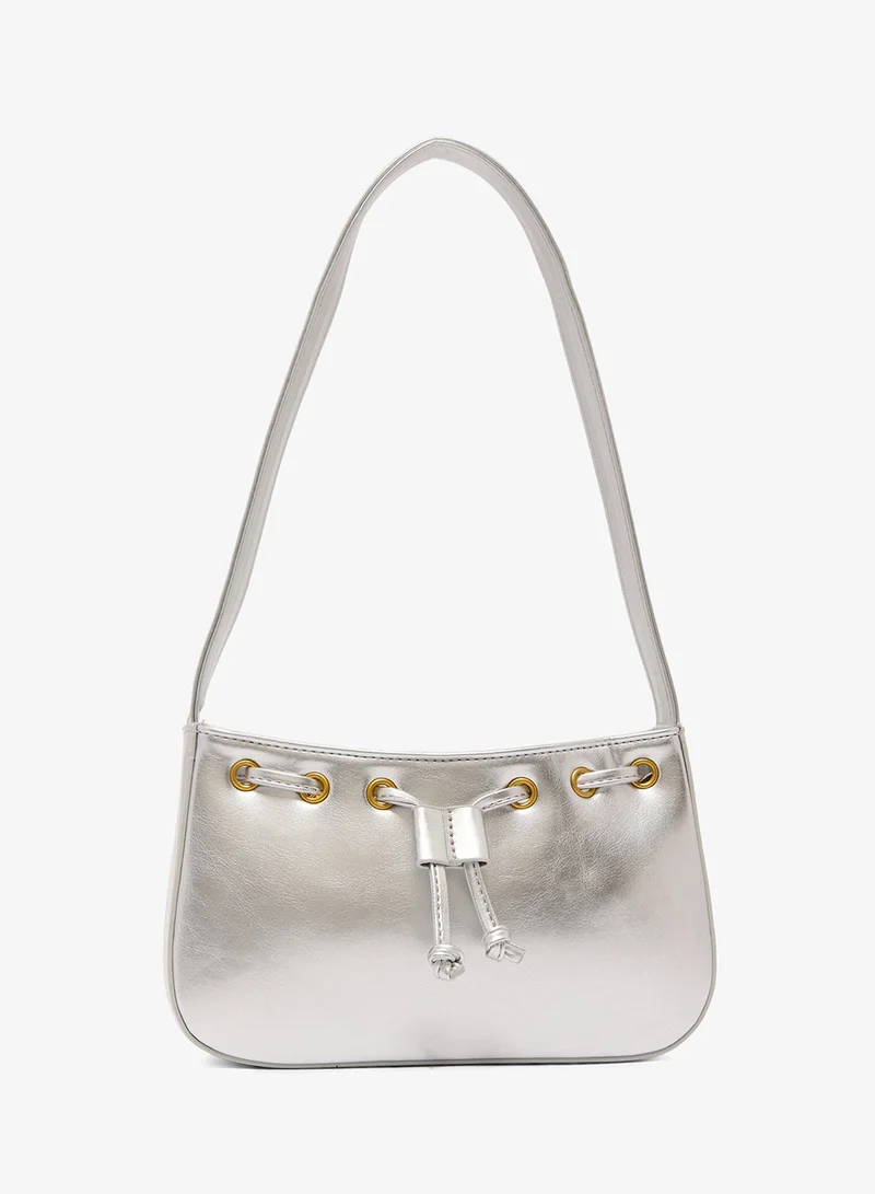 Ella Silver Silver Metallic Shoulder Bag for Women | Best Price UAE