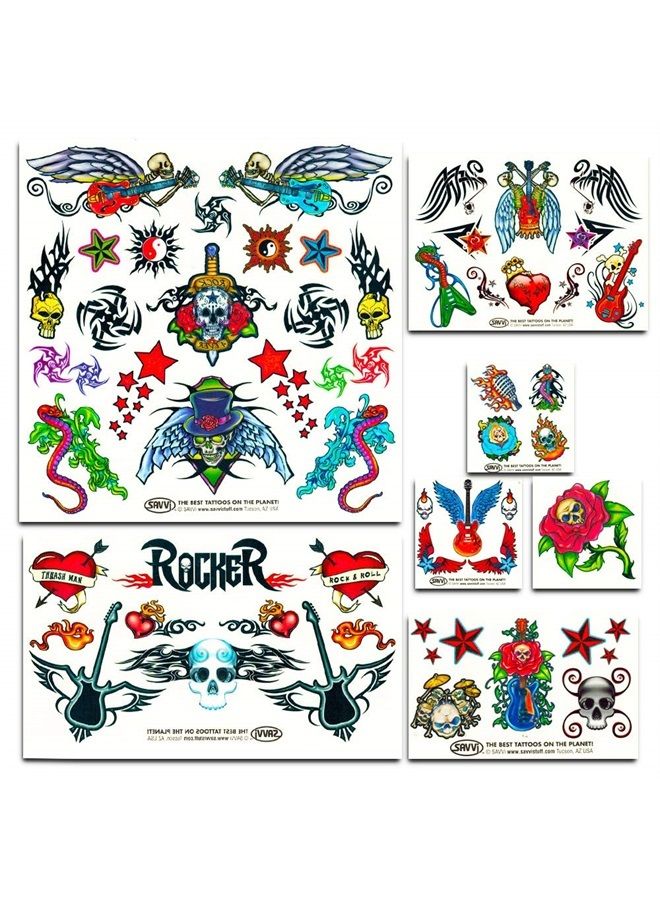 SAVVi Classic Tattoos Party Pack (3 Full-Sized Bags ~ 125 Tattoos) 