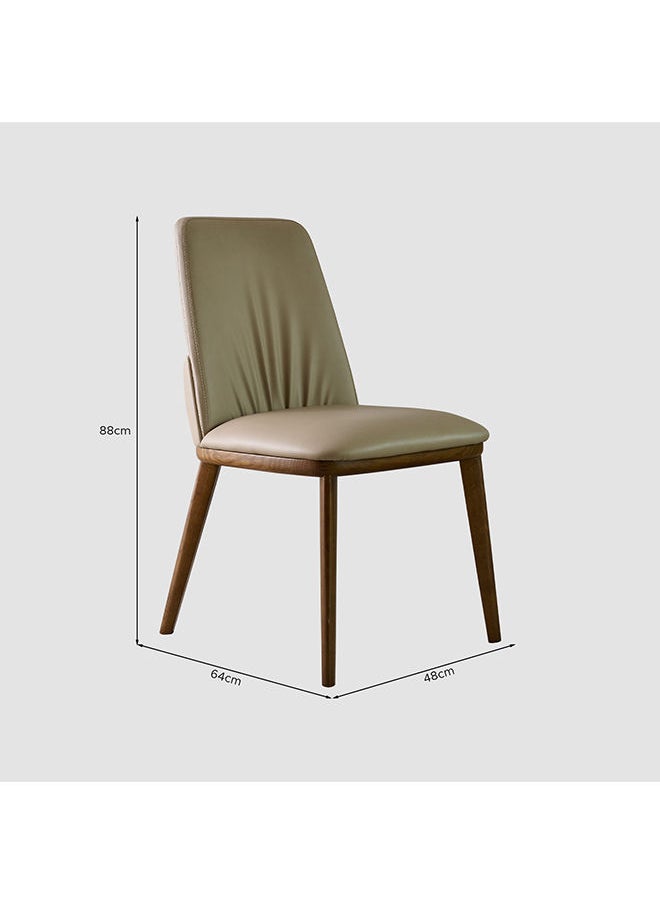 AL HUZAIFA FURNITURE - Savina Dining Chair Pvc Upholstered With American Ashwood Walnut Legs - Image 1