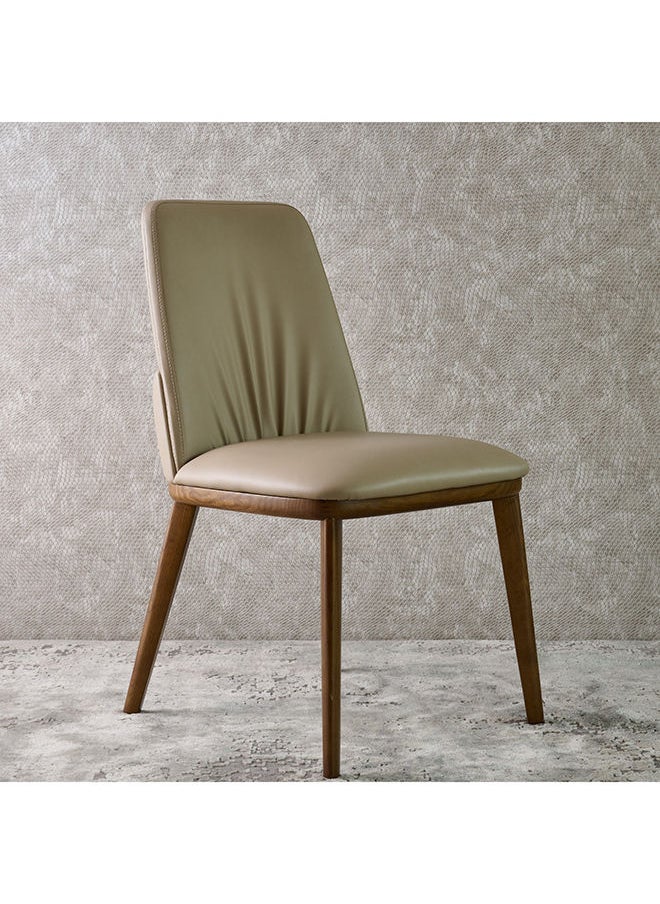 AL HUZAIFA FURNITURE - Savina Dining Chair Pvc Upholstered With American Ashwood Walnut Legs - Image 1