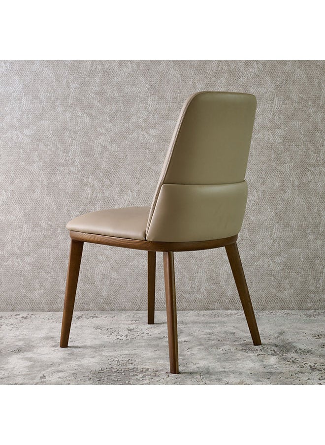 AL HUZAIFA FURNITURE - Savina Dining Chair Pvc Upholstered With American Ashwood Walnut Legs - Image 1