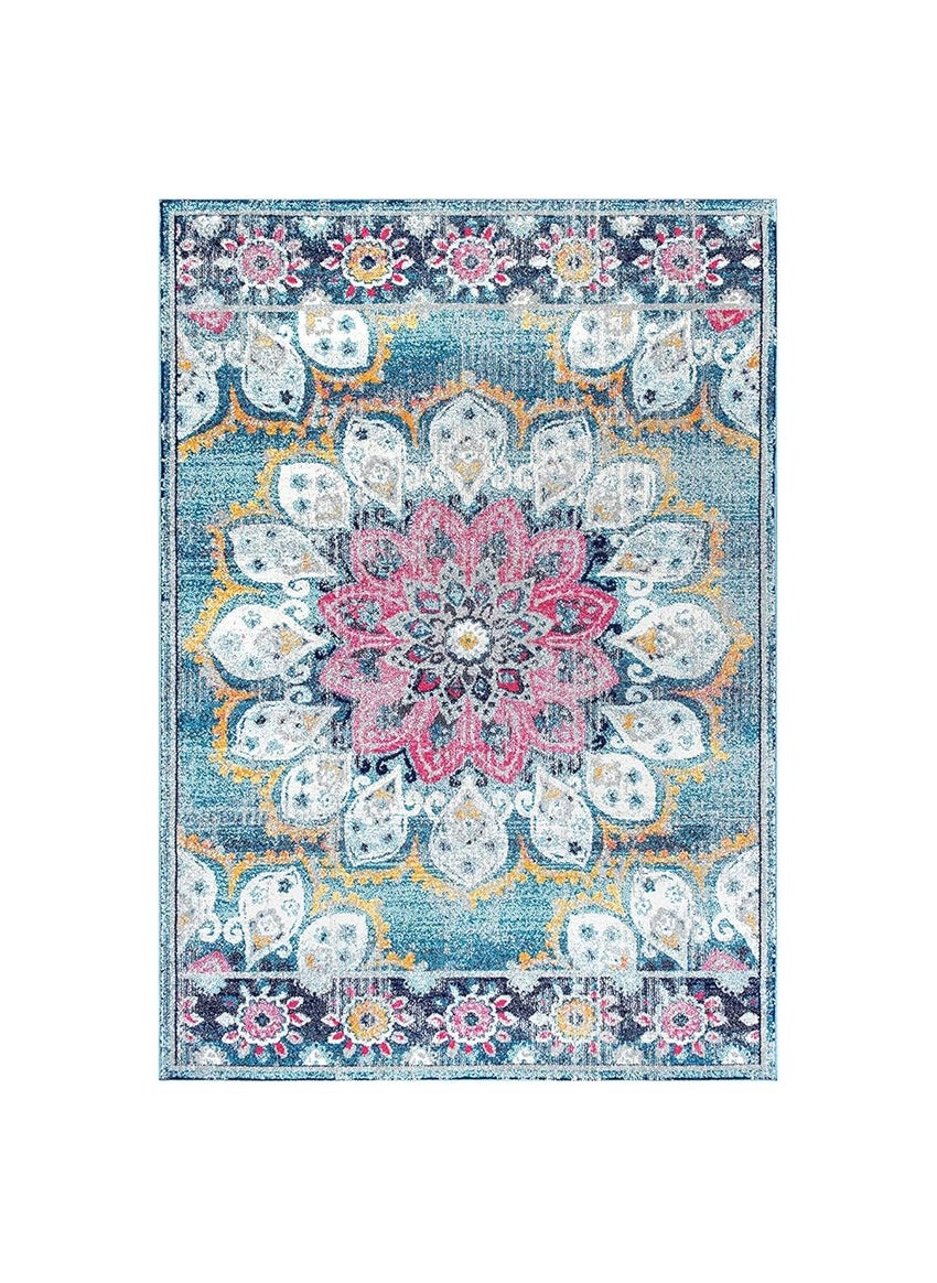 Status Contract - Status Contract Floral Persian Rug with Anti Slip Backing (Multicolor, Polyester, 5 X 7 Feet), Rectangular - Image 1