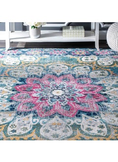 Status Contract Status Contract Floral Persian Rug with Anti Slip Backing (Multicolor, Polyester, 5 X 7 Feet), Rectangular  - Image 3