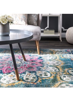 Status Contract Status Contract Floral Persian Rug with Anti Slip Backing (Multicolor, Polyester, 5 X 7 Feet), Rectangular  - Image 2