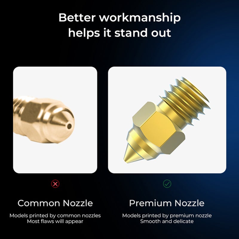 Creality 3D 3D Printer Nozzle: 8Pcs Brass Kit (0.25Mm, 0.4Mm, 0.6Mm, 0.8Mm) - High Temperature Resistance Up To 300℃, Smooth Inner Wall For Fdm 3D Printers Compatible With Cr-10, Ender-3, Ender-5 Series - Image 2