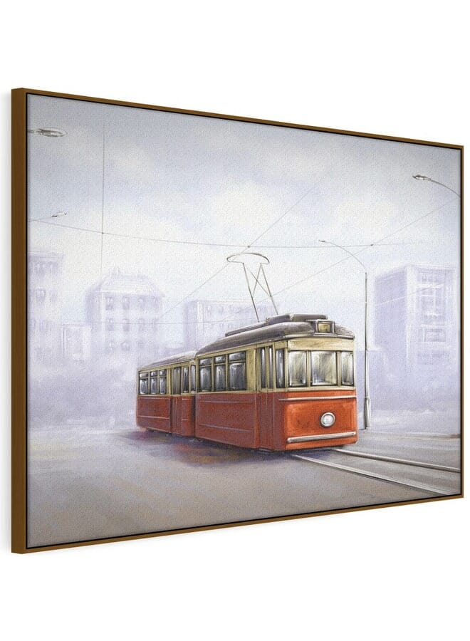 هوم جاليري صورة تجريدية مؤطرة للترام القديم في المدينة القديمة . - Image 4