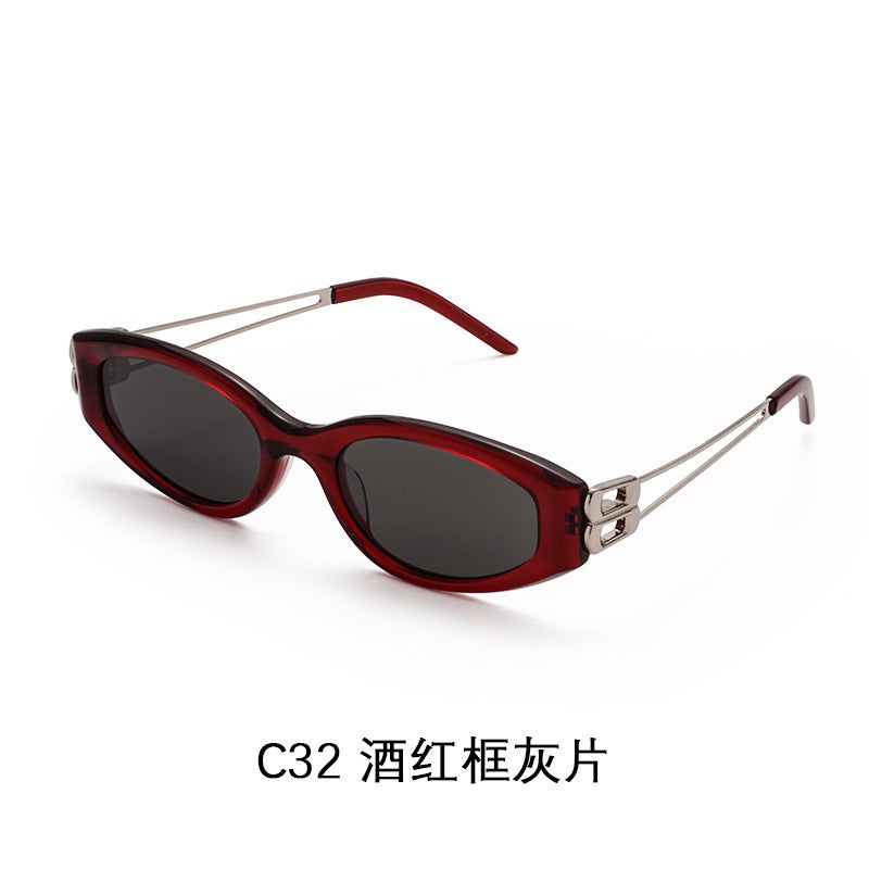 High-Quality Acetate Glasses Trendy Street Style Cat-Eye Gm Sunglasses For Women With A Sophisticated Look, Face-Slimming Nylon Sunglasses - Image 1