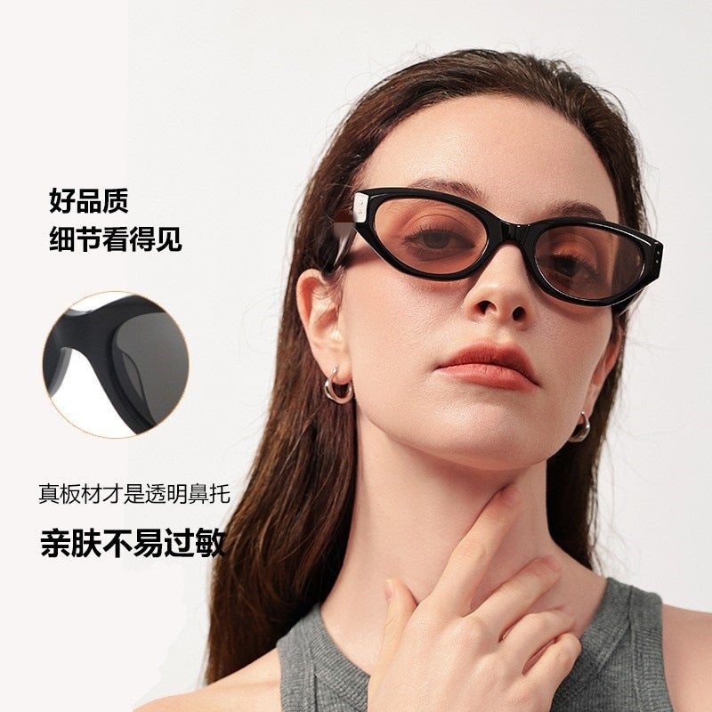 High-Quality Acetate Glasses Trendy Street Style Cat-Eye Gm Sunglasses For Women With A Sophisticated Look, Face-Slimming Nylon Sunglasses - Image 4