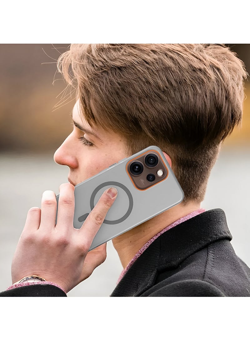 Wtech Oppo Reno15 5G 2025 Hybrid Translucent Magsafe with Magnetic Charging Raised Camera Lips Elegant Look Case Cover (MCMPMN) - Grey - Image 5