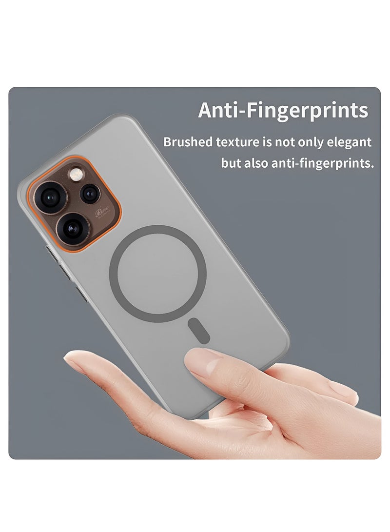 Wtech Oppo Reno15 5G 2025 Hybrid Translucent Magsafe with Magnetic Charging Raised Camera Lips Elegant Look Case Cover (MCMPMN) - Grey - Image 4