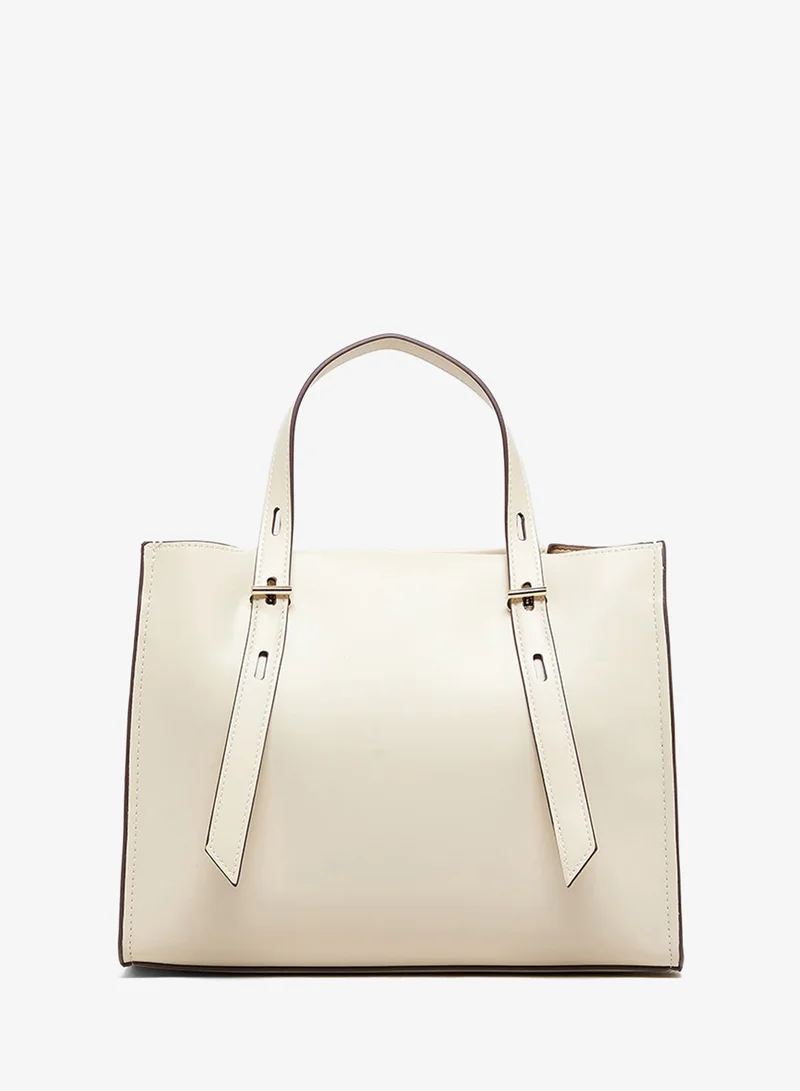 ANNE KLEIN Anne Klein Monogram Pu Zip Closure Tote Bag