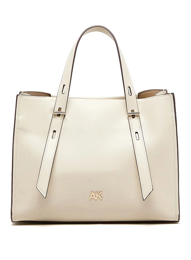 Monogram PU Zip Closure Tote Bag